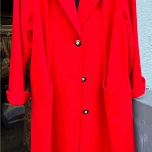 Vibrant Red Trench Coat